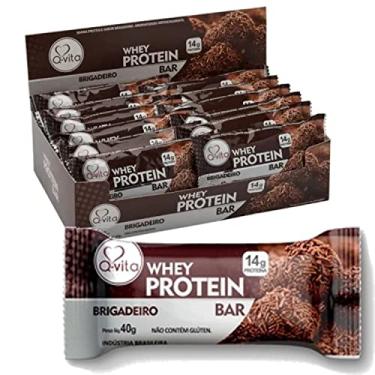 Imagem de Barra Whey Protein Q-VITA Brigadeiro Display 18 Unidades de 40g