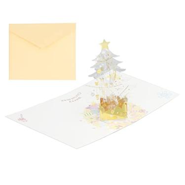 Imagem de Mbeysaq Cartão de Natal 3D, folha de cristal, estampagem, envelope PET transparente, presente de feriado