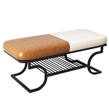 Imagem de FAMEOYA Sapateira de entrada de couro minimalista nórdico para troca de sapatos para sala de estar em casa, sala de estar, sapateira multifuncional, banco de armazenamento,