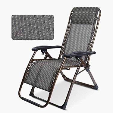 Imagem de Cadeira de acampamento, espreguiçadeira, cadeira dobrável de tubo quadrado, cadeira de gravidade zero para escritório em casa, cadeira de praia portátil, cadeira reclinável para uso ao ar livre