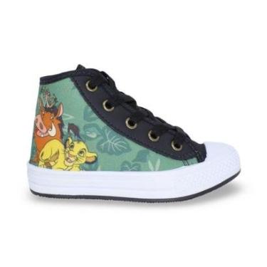 Imagem de Tênis Disney Rei Leão Cano Alto Infantil - Verde 34-Unissex