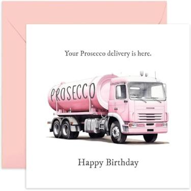 Imagem de Cartão de aniversário engraçado para mulheres Old English Co. Prosecco Delivery - Cartões de aniversário engraçados para mulheres - Cartão de aniversário divertido Prosecco para irmã, mãe, tia, amiga