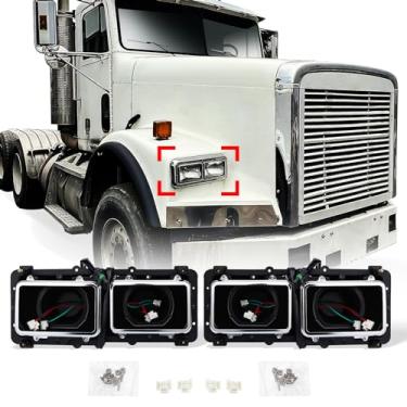 Imagem de High Soar Conjunto de base de caixa de farol para caminhão 1989-2003 03 Freightliner FLD 112 120, LH RH esquerda + direita 2 peças novo par