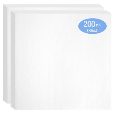 Imagem de Estabilizador pré-cortado para rasgar 200 folhas 20 x 20 cm para bordado à máquina | Base fácil de descascar para remendos, chapéus, macacões, vestuário e pequenos projetos de bordado