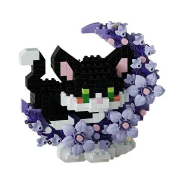 Imagem de Blocos De Montar Mini Panda E Raposa, Modelo De Montagem Flor E Lua, B