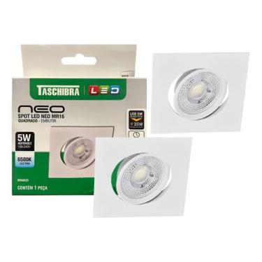 Imagem de Kit 2 Spot Led Neo Mr16 Embutir Quadrado 5w Taschibra 6500k