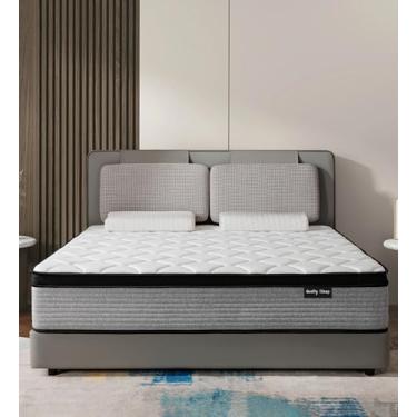 Imagem de Colchão solteiro OglAWA, colchões híbridos de 25 cm em uma caixa, espuma viscoelástica e molas de bolso individuais, médio firme, isolamento de movimento, CertiPUR-US.