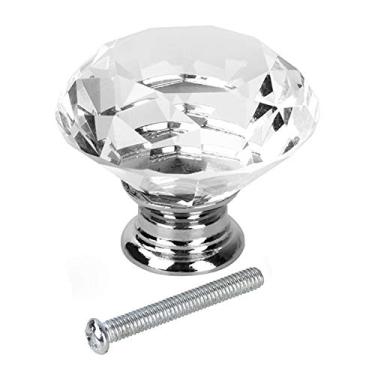 Imagem de GLOGLOW Puxador de Gaveta de Diamante Com Alça de Hardware, Botões de Armário de Vidro Cristalino de 40 Mm, 8 Pacotes para Armários de Cozinha, Armários, Ferragens para Casa de Guarda-roupa