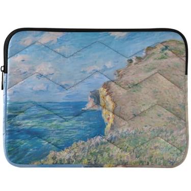 Imagem de Capa para computador com pintura personalizada Claude Monet Cliff Capa para computador universal 13-14 polegadas Acessórios de computador para MacBook Pro Sleeve 13 polegadas