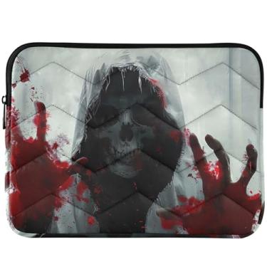 Imagem de Capa protetora de computador com capuz fantasmagórico caveira inchada sangrenta capa protetora para computador com estampa animal universal 14 capa para laptop 13