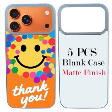 Imagem de JUSTRY Capa para celular com 5 peças de sublimação em branco compatível com iPhone 17 Pro, 6,3 polegadas, fácil de sublimar, faça você mesmo, 2 em 1, capa móvel de TPU macio 2 em 1 + inserções prata