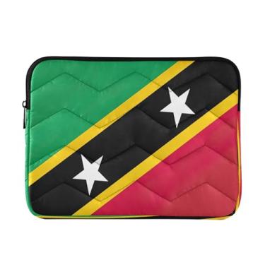 Imagem de Pasta para laptop com bandeira de São Cristóvão Nevis, bolsa para laptop de 40 cm, capa protetora à prova de choque, bolsa para computador de 15,6 polegadas para mulheres