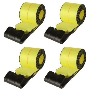 Imagem de LISHINE Correias de caminhão de 10 cm Correias de reboque de 9 metros Correias de guincho resistentes com ganchos planos, resistência à ruptura de 8 kg, tiras de amarração para caminhões de mesa