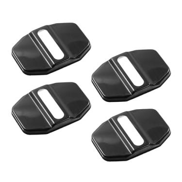 Imagem de Motoforti Capa de trava de porta de carro, protetor de fivela de trava de porta, para BMW Série 1 2017-2021, aço inoxidável, preto, 4 peças