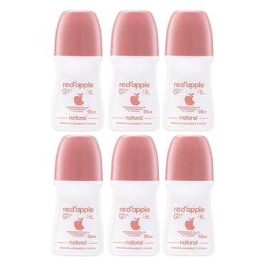 Imagem de Kit 6 Desodorante Red Apple Roll On Natural 50ml