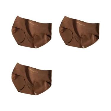 Imagem de Conjunto De 3 Calcinhas De Algodão Sem Costura Para Mulheres Em Tamanh