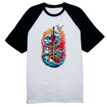 Imagem de Camiseta Raglan Ka tana colorful japao artwork, P