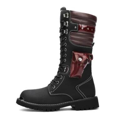 Imagem de Botas Masculinas de Motocicleta Cano Alto - Inverno, Antiderrapante e 
