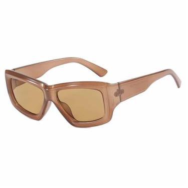 Imagem de Óculos de Sol Jelly Color Feminino Punk Masculino UV400 para Esportes ao Ar Livre, Corrida e Ciclismo, Chá