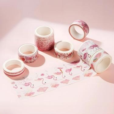 Imagem de Conjunto de 8 rolos de adesivos Washi de 3 metros, adesivos decorativos para artes faça-você-mesmo artesanato suprimentos de diário scrapbook cartão embrulho