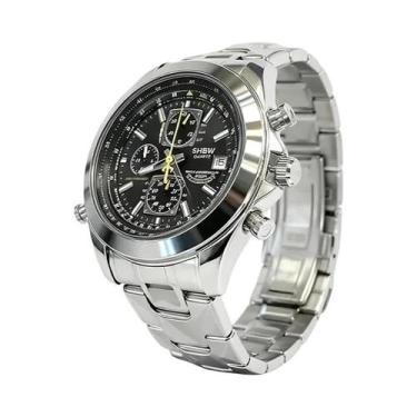 Imagem de Relógio De Quartzo Elegante Para Homens Com Mostrador Cronógrafo Lumin