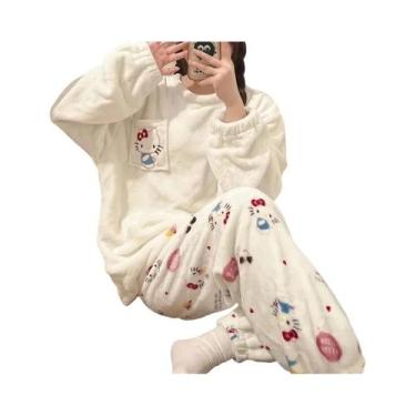 Imagem de Conjunto De Pijamas De Veludo Hello Kitty Kuromi My Melody Pochacco Pa