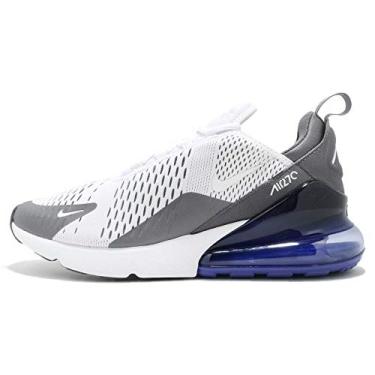 Imagem de Nike Tênis masculino Air Max 270, Multicolorido, branco, violeta, persa, cinza escuro, 107, 40