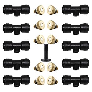 Imagem de HHHJQFAAT Bicos de neblina, irrigação por gotejamento, pulverizador de jardim para sistema de resfriamento de nebulização de pátio ao ar livre, névoa de água de jardim