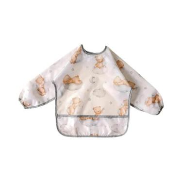 Imagem de Babadores Impermeáveis Para Bebês, Avental De Manga Longa Para Criança