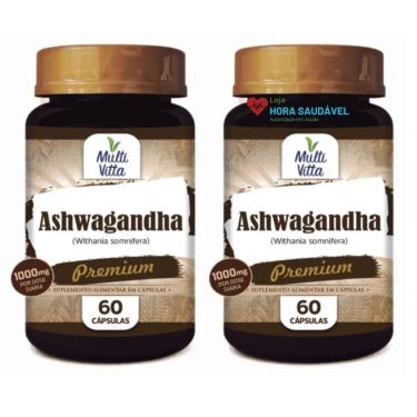 Imagem de 2 X Ginseng Indiano Multivitta 1000mg Pote 60 Capsulas Original-Unissex