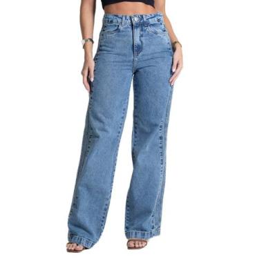 Imagem de Calça Jeans Sawary Wide Leg - 281712 - Azul claro 42, Azul, 42