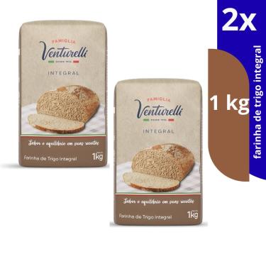 Imagem de Farinha De Trigo 100% Integral Venturelli 1kg - kit com 2