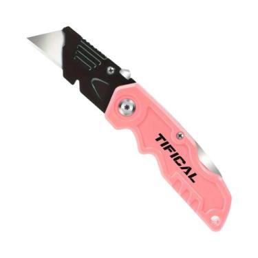 Imagem de Estilete Dobrável De Troca Rápida Com Clipe De Metal E Trava Traseira 