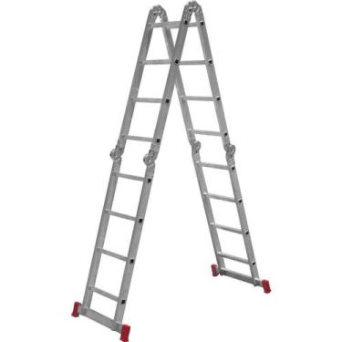 Imagem de Escada de Alumínio Multifunção Articulada, 4 x 4, ESC 0293 Botafogo
