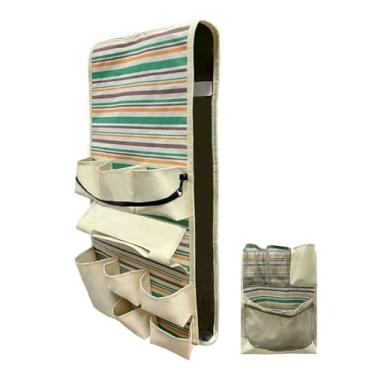 Imagem de Organizador de geladeira para dormitório, 14 bolsos | Bolso lateral pendurado na geladeira | Organizador de geladeira que economiza espaço para dormitório, casa, faculdade, sala de estar, local de