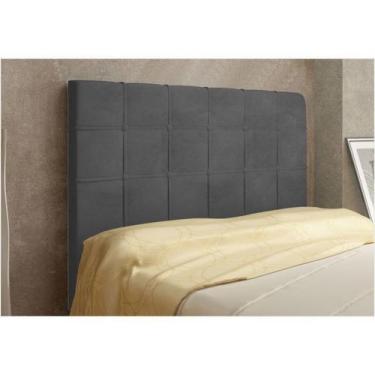Imagem de Cabeceira Veneza Cama Box Solteiro 100 cm Suede Cinza Amassado - JS Mó