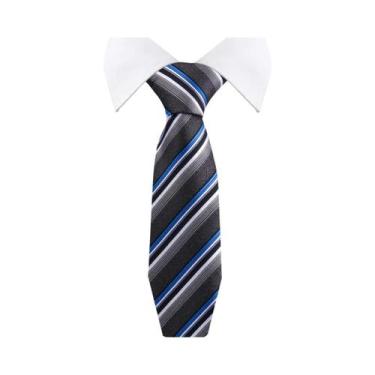 Imagem de Gravata Masculina Slim Paisley De 36 Cores, Luxuosa, Azul Vintage, Par