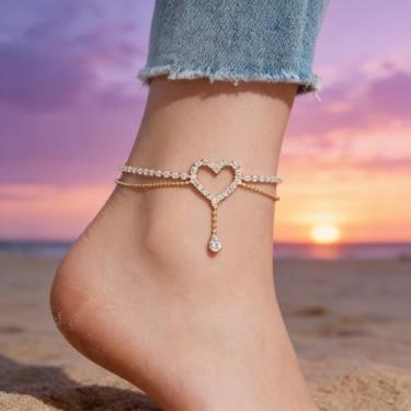 Imagem de Tornozeleira elegante feminina, um design versátil perfeito para a arte de personalizar seu tornozelo, adicionando um toque final e harmonioso à sua apresentação relaxada