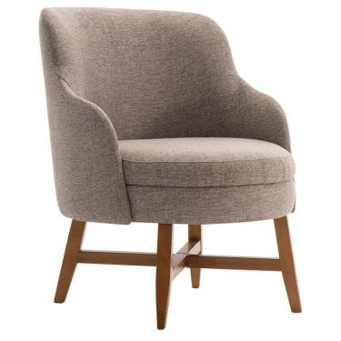 Imagem de Poltrona Com Braço Amber Linho Cinza Gran Belo
