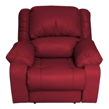 Imagem de Poltrona do Papai Reclinável Manual Couro Vermelho Gran Belo