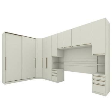 Imagem de Quarto Modulado Casal Seletto 6 Peças com 2 Portas Deslizantes Areia -