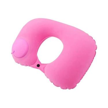 Imagem de Almofada De Pescoço Inflável Portátil Para Viagens Ao Ar Livre, Viagen