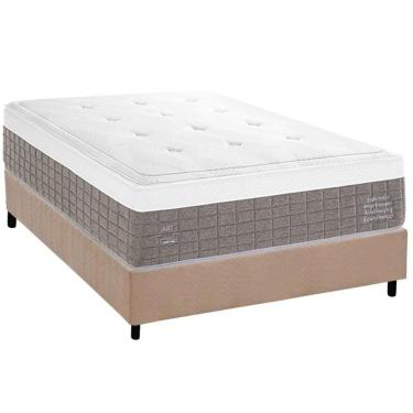 Imagem de Conjunto Box Casal: Colchão Molas Herval Maxspring C1784 + Base Crc Suede Clean (138x188)