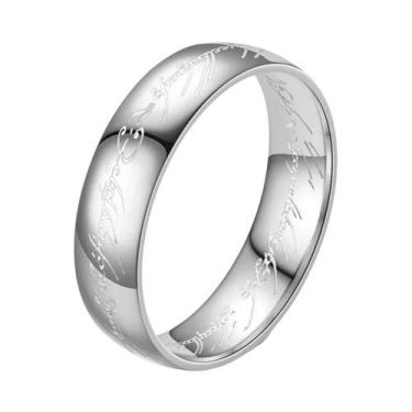 Imagem de Anel Hip-hop Gótico Masculino Com Gravação 3D, Estilo Senhor Dos Anéis