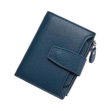 Imagem de Carteira De Couro Feminina Com Bloqueio RFID, Grande Capacidade, Porta