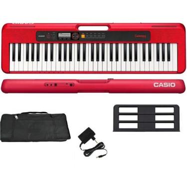 Imagem de Teclado Casio CT-S200 61 Teclas Vermelho + Capa Luxo