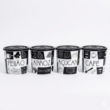 Imagem de Kit 4 Potes Hermético 2l Arroz Feijao Acucar Cafe Mantimento - UZY