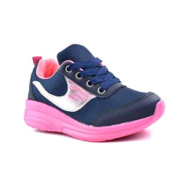 Imagem de Tênis Botinho Meninas Rodinha Removível Patins Marinho Pink - - Botinh
