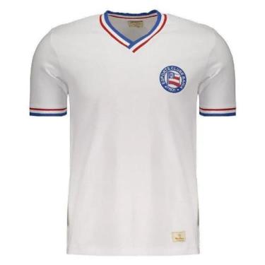 Imagem de Camisa Retrômania Bahia 1973 - Masculino, GG, Branco, Azul