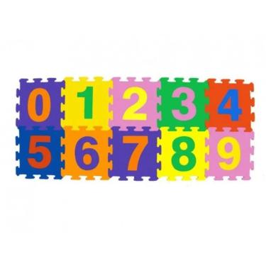Imagem de Tapete Infantil EVA 5mm Kit Com 10 unidades 28x28 Numérico-Unissex